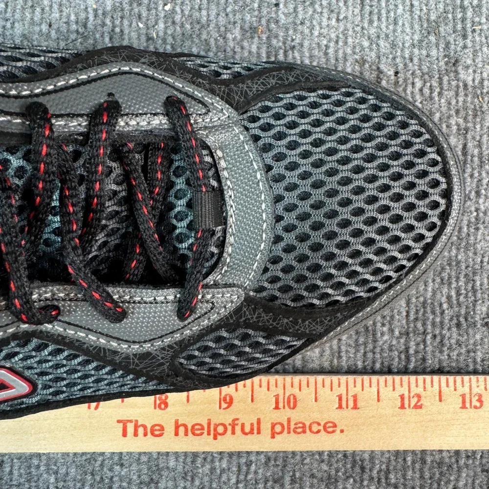 Fila Mens Running Shoes Gray Black Red Mesh Athletic Sneakers 10EEEE